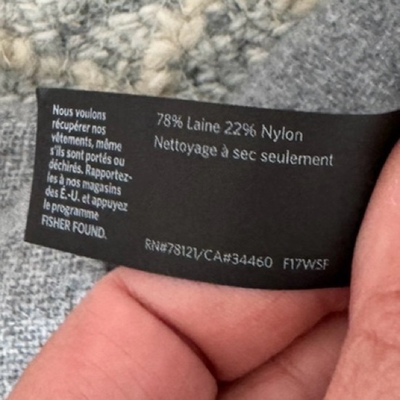 Eileen Fisher Wool Blend Fringe Trim Striped Poncho - Picture 4 of 4